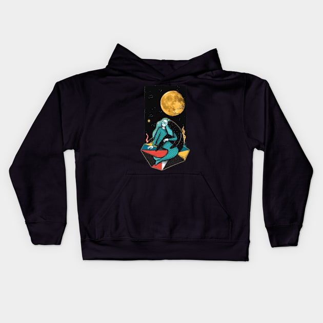 beautiful mermaids moonlight Kids Hoodie by OniSweet